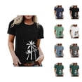 thumbnail image 1 of Coconut Tree Graphic Tees for Women 2026 Summer Casual Short Sleeve Crewneck Tropical Beach Vacation T Shirts, 1 of 4