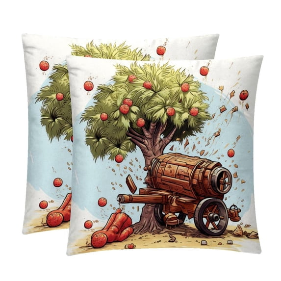 Coconut Tree Luxurious Velvet Throw Covers Pillow Inserts - Set of 2 Throw Pillows with Unique Patterns - 16x16, 18x18, 20x20 Inches for Home Decor and Gifts