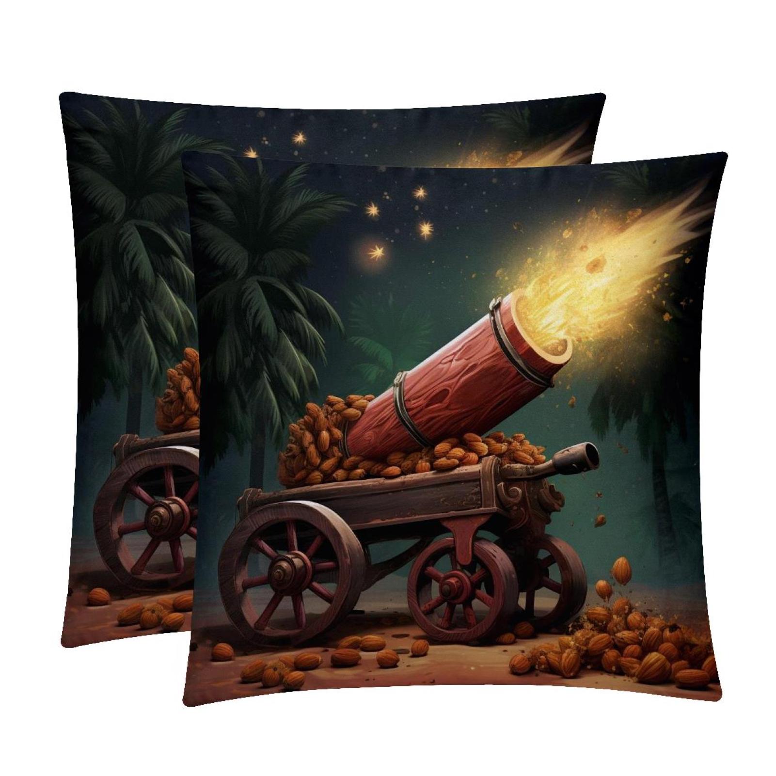 Coconut Tree Luxurious Velvet Throw Pillow Inserts and Covers Set of