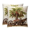 thumbnail image 1 of Coconut Tree Luxurious Velvet Throw Pillow Inserts with Unique Patterns - Set of 2 Chair Pillow Covers - Available in 16x16, 18x18, 20x20 Inches for All Occasions, 1 of 6