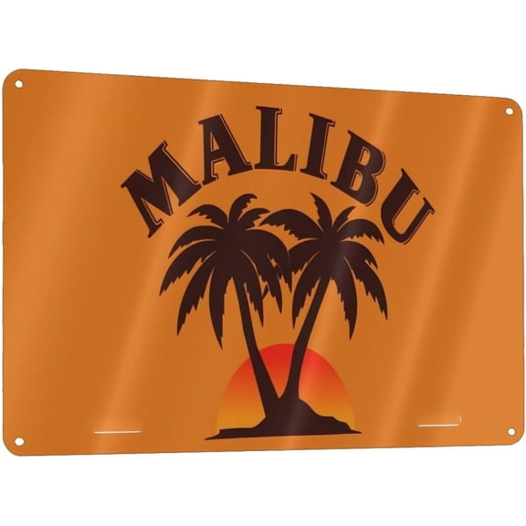 Coconut Tree Metal Tin Sign, Funny Novelty Kitchen Bar Garage Home Decor Wall Art, 8 x 12 in