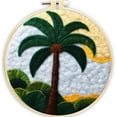 thumbnail image 1 of Coconut Tree Needle Felting Set Beginner Felt Painting Set with Wool Felt Painting Set Decorative Frame Suitable for Home Decoration Christmas Gift, 1 of 8
