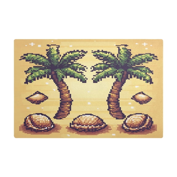 Coconut Tree Pattern Coffee Machine Mat Kitchen Dish Drying Matst Absorbent Water 11.8''x17.7''