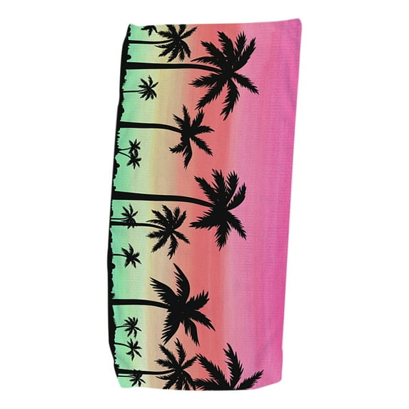 Coconut Tree Quick Dry Beach Towel Fine Fiber Towel Beach Mat Bath Towel Shawl Water Absorbing Portable And Drying All Season Universal Size Large Enough For Cover Whole Body 59” x 27.5”