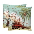 thumbnail image 1 of Coconut Tree Set of 2 Velvet Throw Pillow with Unique Patterns - 16x16, 18x18, 20x20 Inches for Various Occasions - Pillows Covers Throw Pillow Inserts Pillow Inserts, 1 of 6
