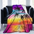 thumbnail image 1 of Coconut Tree Soft Warm Flannel Throw Blankets for Couch Bed Sofa Tropical Sunset Palm Tree Beautiful Landscape King Size, 1 of 4