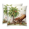 thumbnail image 1 of Coconut Tree Velvet Throw Pillow Covers with Unique Patterns - Set of 2 Throw Pillow Inserts Included for Home Decor, 16x16, 18x18, 20x20 Inches, 1 of 6