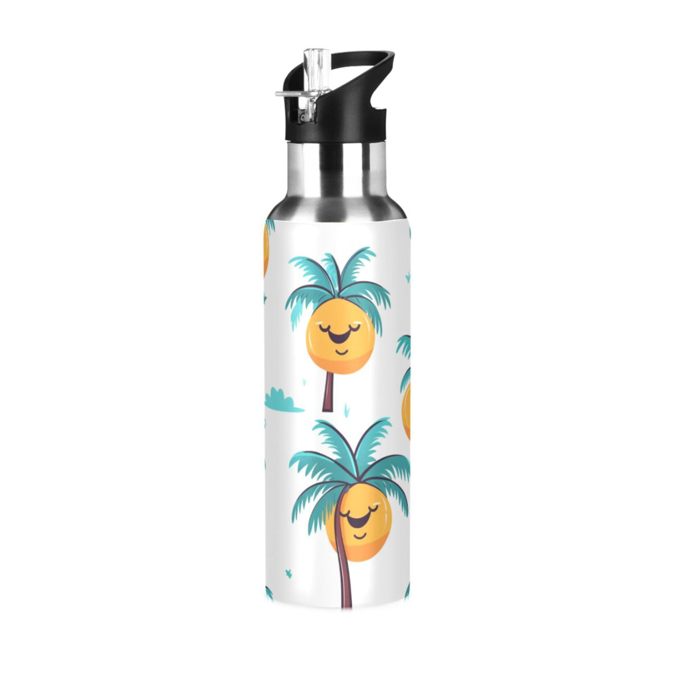 Coconut Tree Water Bottles Insulated Thermos Kids Stainless Steel