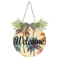 thumbnail image 1 of Coconut Trees Welcome Sign for Front Door Wreath Door Sign for Farmhouse Porch Decoration Indoor Outdoor, 1 of 7