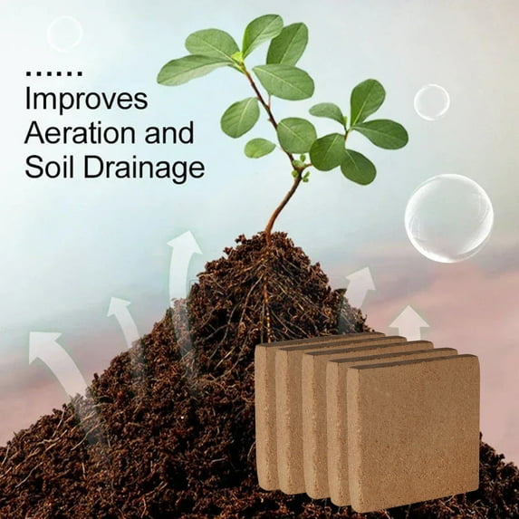 Coconut coir brick under $5! Yannianjz Coconut Coir Brick Nutritional Block, Germ Starter Blocks for Thick-Leaf, Green Greenery, Flowers, Vegetables, Soil-Free Growth Medium, Natural and Sustainable