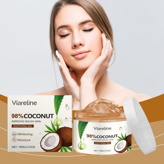 Coconut moisturizing gel that soothes facial dryness, hydrates, moisturizes, and refines the skin