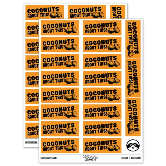 Coconuts About This Teacher Student School Sticker Set - Orange - Matte Finish - 2.00" Large