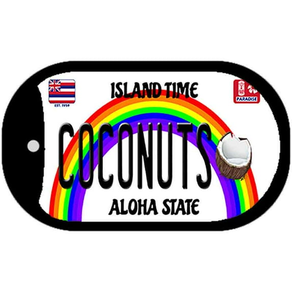 Coconuts Novelty Metal Dog Tag Necklace DT-12576 2" x 1" Dog Tag (DT)