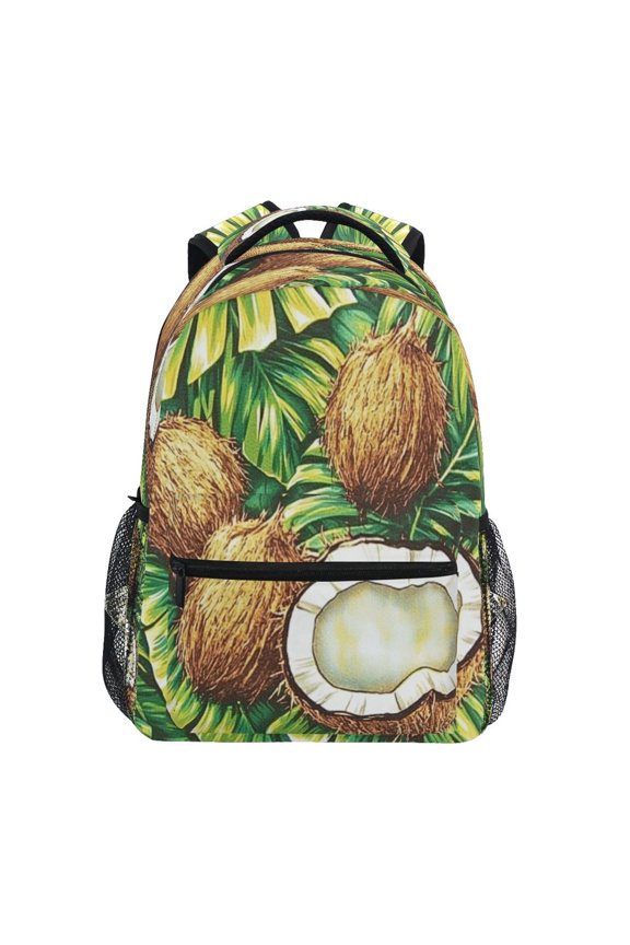 Coconuts Pattern Stylish Large Backpack 15L Self-Standing Durable Twill for School, Office and Travel Use