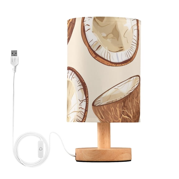 Coconuts Table Lamp with USB Port LED Warm Light Lamp Night Light Home Decor