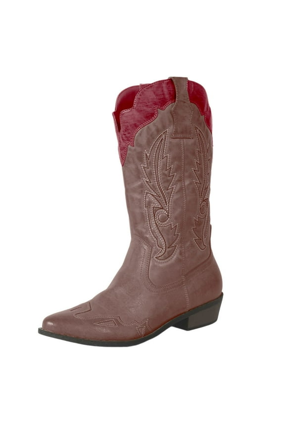 Coconuts by Matisse Cimmaron Faux Leather Cowboy Western Fashion - Brown/Red 9