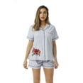 thumbnail image 1 of Cocoom Button Down Pajama Short Set 6713-BL (Blue / White, Medium), 1 of 4
