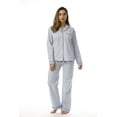 thumbnail image 1 of Cocoom Striped Long Sleeve Pajama Pants Set with Notch Collar (Blue / White, 1X), 1 of 4