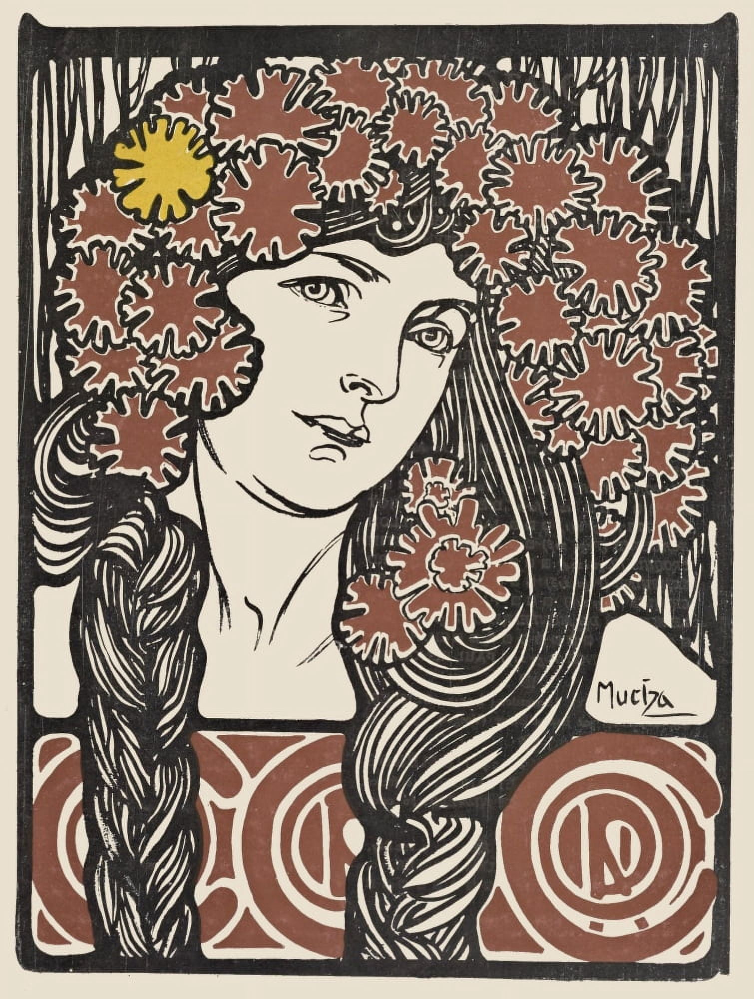 Cocorico 1902 Front cover Canvas Art - Alphons Mucha (24 x 36)