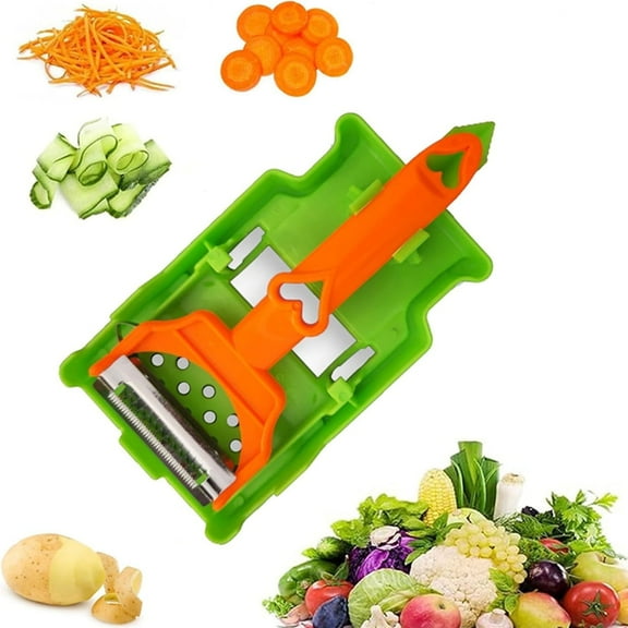 Cocororo Peeler, Fruit and Vegetable Peeler, Pelador Multifuncional Doble Cuchilla, Julienne Strips for Potato, Orange, Lemon, With Lemon Juicer and Potato Spiral