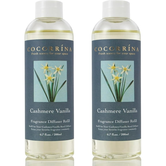 Cocorrna Reed Diffuser Refill - Cashmere Vanilla 6.7 oz / 2 Packs Reed Diffuser Oil Refill