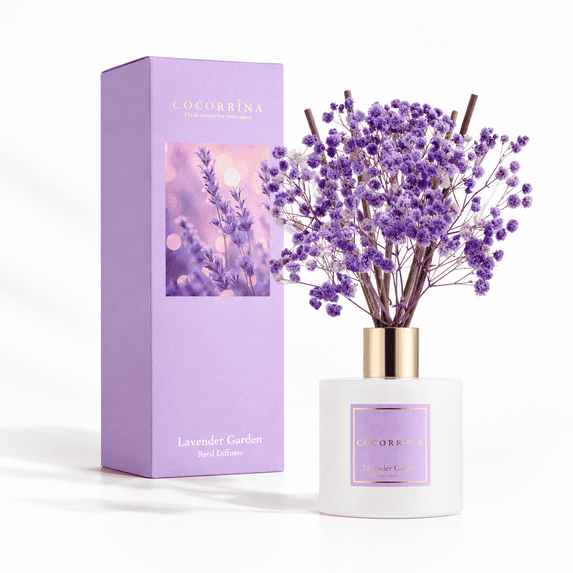 Cocorrina Reed Diffuser - Lavender Garden 6.7 Fl.oz Set With Sticks ...