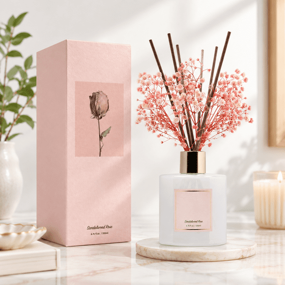 Cocorrina Reed Diffuser Set With Preserved's Breath &ton Stick Rose | 6 ...