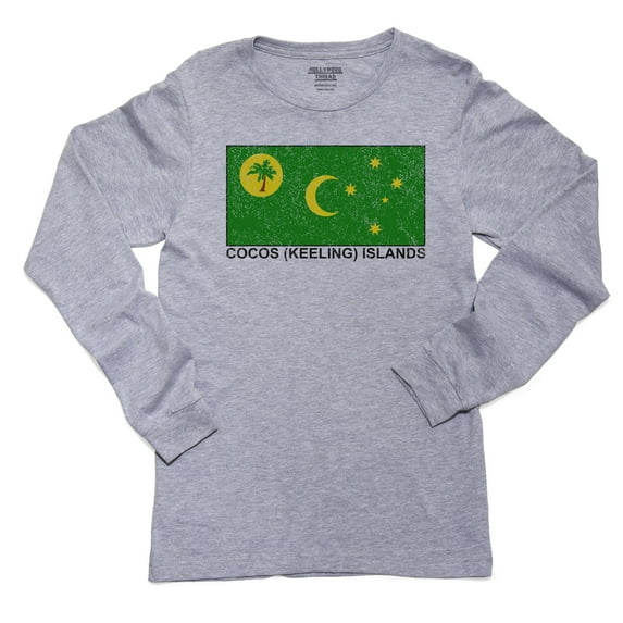 Cocos (Keeling) Islands Flag - Special Vintage Edition Girl's Long Sleeve Grey T-Shirt