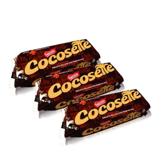 (3 pack) Cocosette Coconut Wafer Cookie Snack Pack, 4 Count