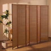 Cocosica 6 Panel Bamboo Room Divider, Folding Privacy Screen, 94.5"W x 67"H, Brown
