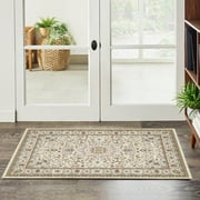 Cocosity 2'x3' Door Mat for Entrance Vintage Distressed Retro Neutral Farmhouse Thin Soft Rug, Beige