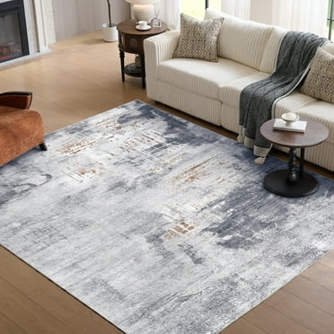 Cocosity 5' x 7' Modern Abstract Carpet Distressed Machine Washable Non-slip Soft Suitable for Living Room Bedroom Office