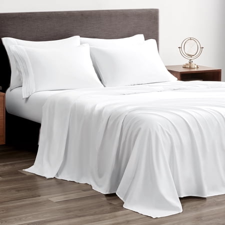 Cocosity 6 Piece Comfort Microfiber Bed Sheets for Full Size Bedding for Hotel Home Apartment School Bedding White