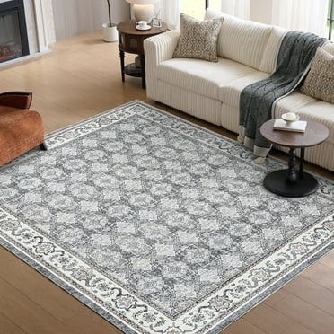 Cocosity 8'x10' Boho Gray Area Rug Non Slip Bedroom Living Room Dining Room Office