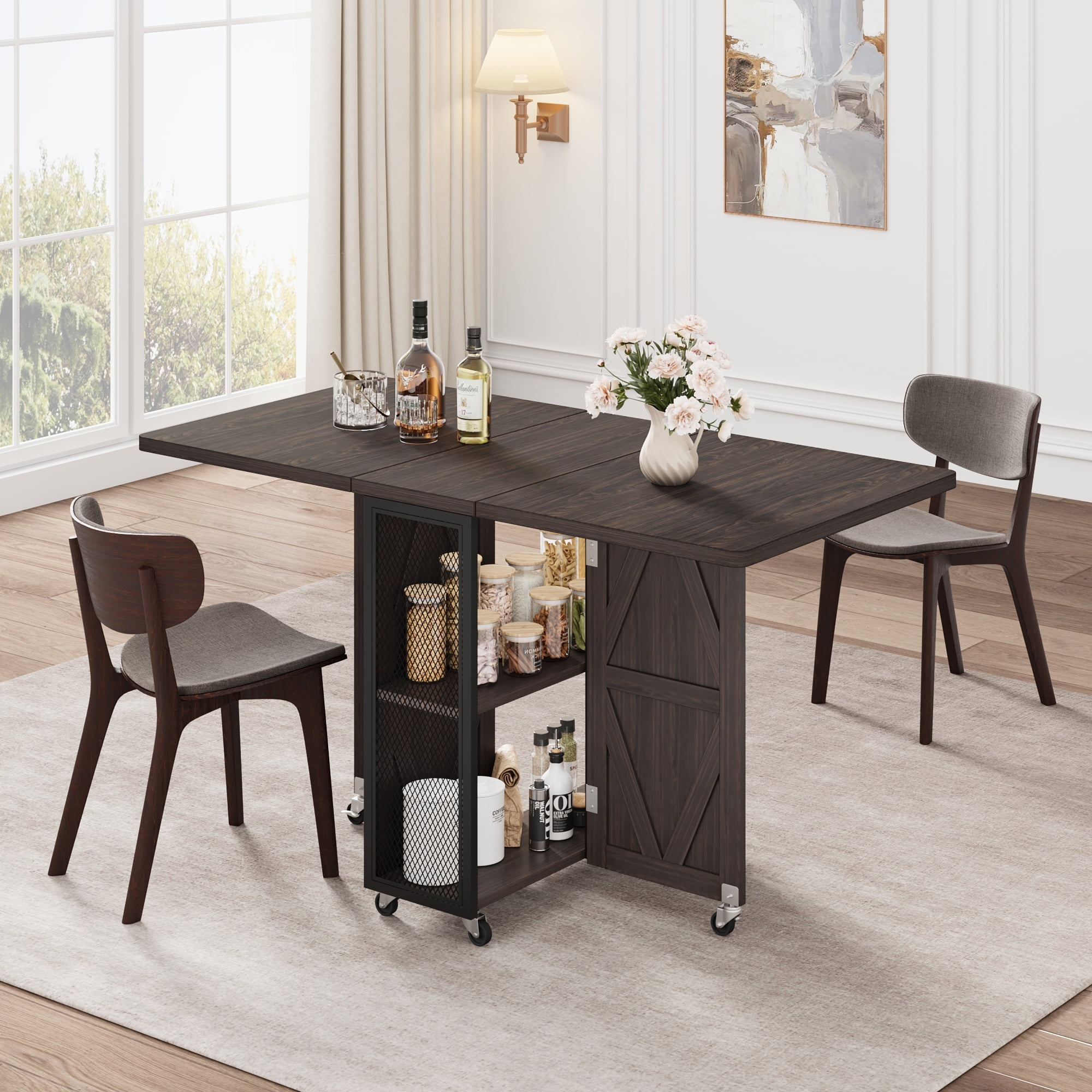 Cocosity Folding Dining Table, Space Saving Dining Room Table, Folding ...