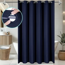 Cocosity Hookless Waffle Weave Waterproof Shower Curtain, 74" x 72", Blue