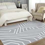 Cocosity Soft Machine Washable 5'x7' Non-Slip Low Pile Plush Rug - Light Gray Indoor Area Rug for Living Room Bedroom Kitchen, Durable Easy Clean Decorative Floor Mat