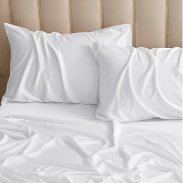 Cocosity Super Soft Luxury Bamboo Derived Rayon Arctic White Stand Cooling Pillowcase Set of 2