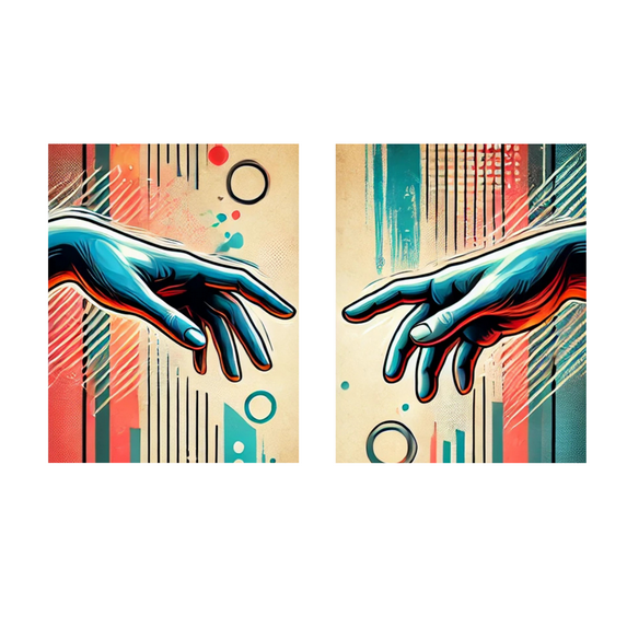 Cocosmile 2-Piece Hands Reaching Out Poster - Great Living Room or Kids Room Wall Decor - 18x24 UNFRAMED Wall Art