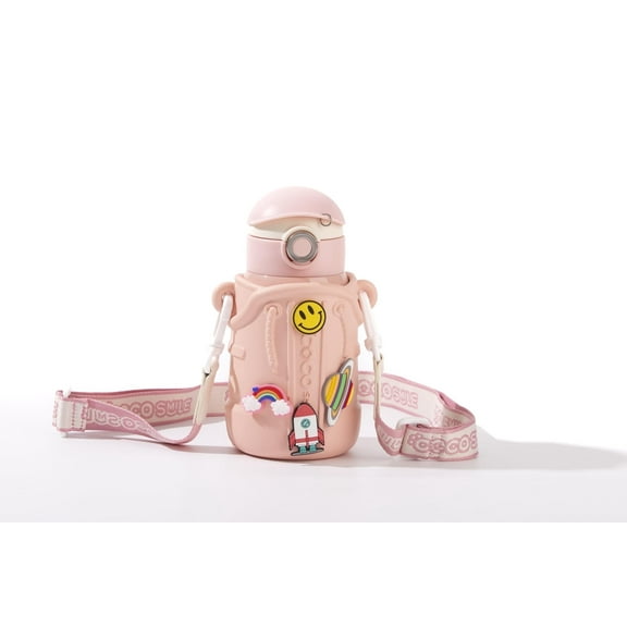 Cocosmile Fun Charm Direct Drinking Thermoses Kids Cup with Sleeve 17oz (Pink)