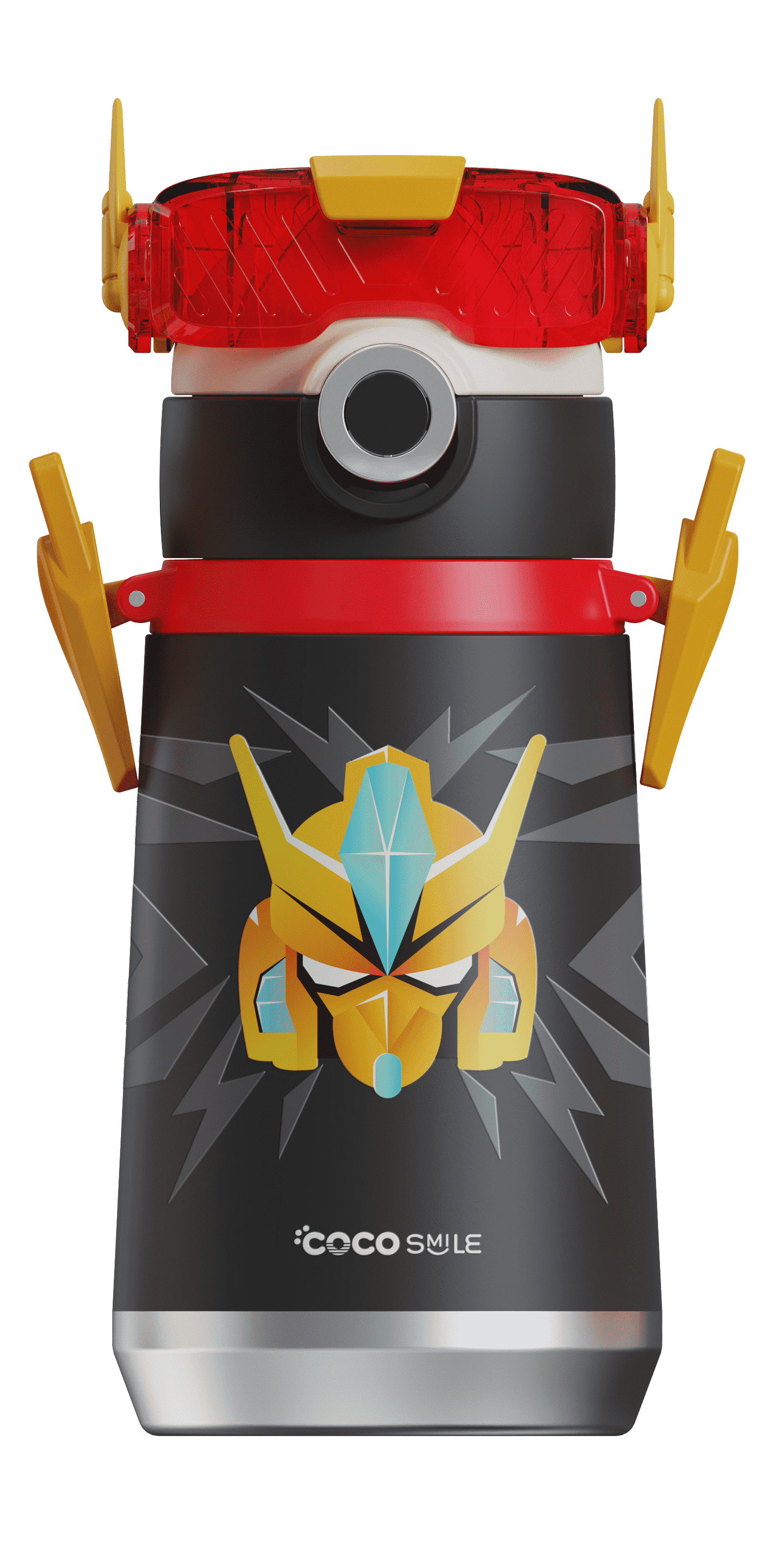 Cocosmile Robot Straw Kids Thermoses Cup 17oz (Cartoon, Black)