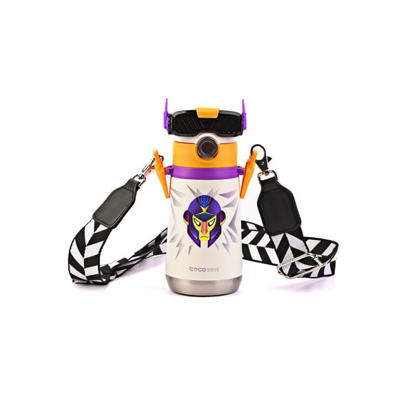 Cocosmile Robot Thermal Kids Water Bottle, Enjoy Durable Insulated Design, Kids Water Bottles for School Boys Girls, 316 Stainless Steel BPA-Free Thermal for Hydration on the Go (With Straw)