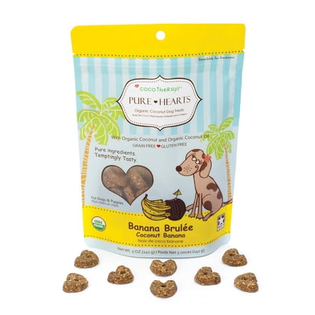 Cocotherapy Pure Hearts Coconut Cookies – Banana Brulee, (1 Pouch), 5 Oz.