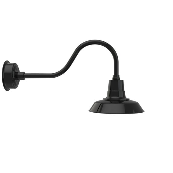 Cocoweb 12" Vintage LED Barn Light in Black with Contemporary Arm