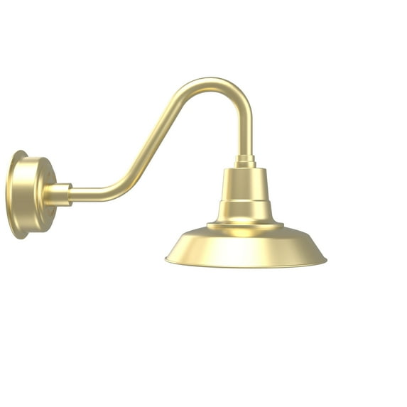 Cocoweb 12" Vintage LED Barn Light in Brass with Vintage Arm