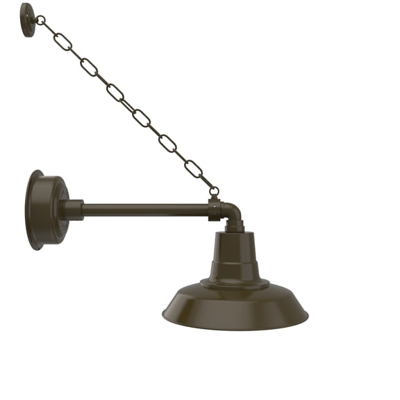 Cocoweb 12" Vintage LED Barn Light in Mahogany Bronze with Metropolitan Arm and Chain