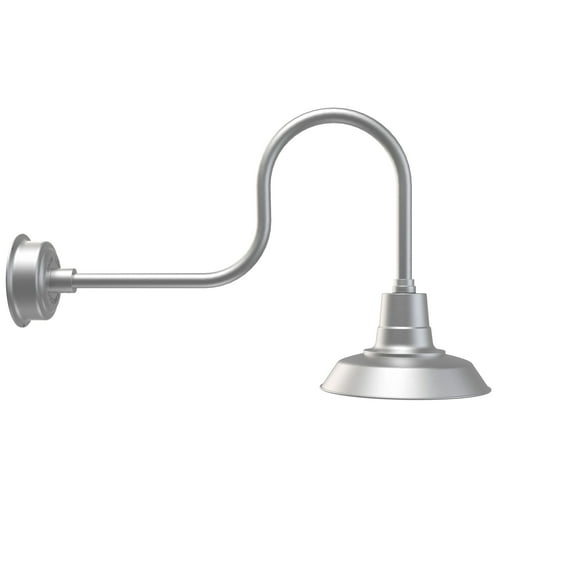 Cocoweb 12" Vintage LED Barn Light in Silver with Industrial Arm