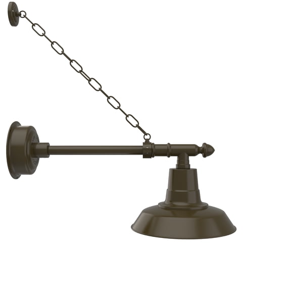 Cocoweb 12" Vintage LED Gooseneck Light in Mahogany Bronze with Victorian Arm and Chain
