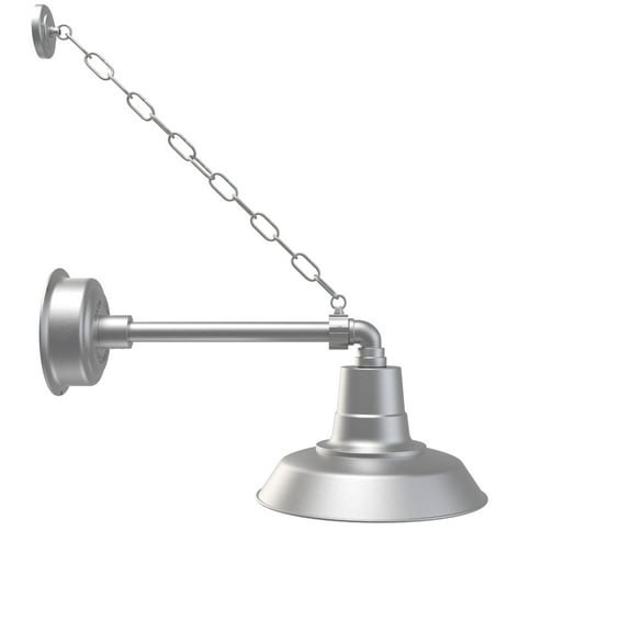 Cocoweb 12" Vintage LED Gooseneck Light in Silver with Metropolitan Arm and Chain