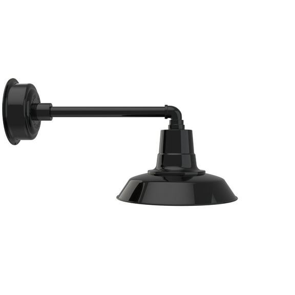 Cocoweb 12 inch Vintage LED Barn Light in Black with Metropolitan Arm